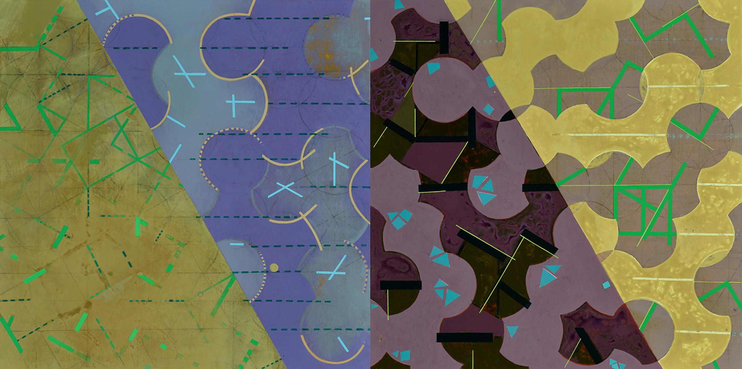 Role Play diptych 5   23X46in
