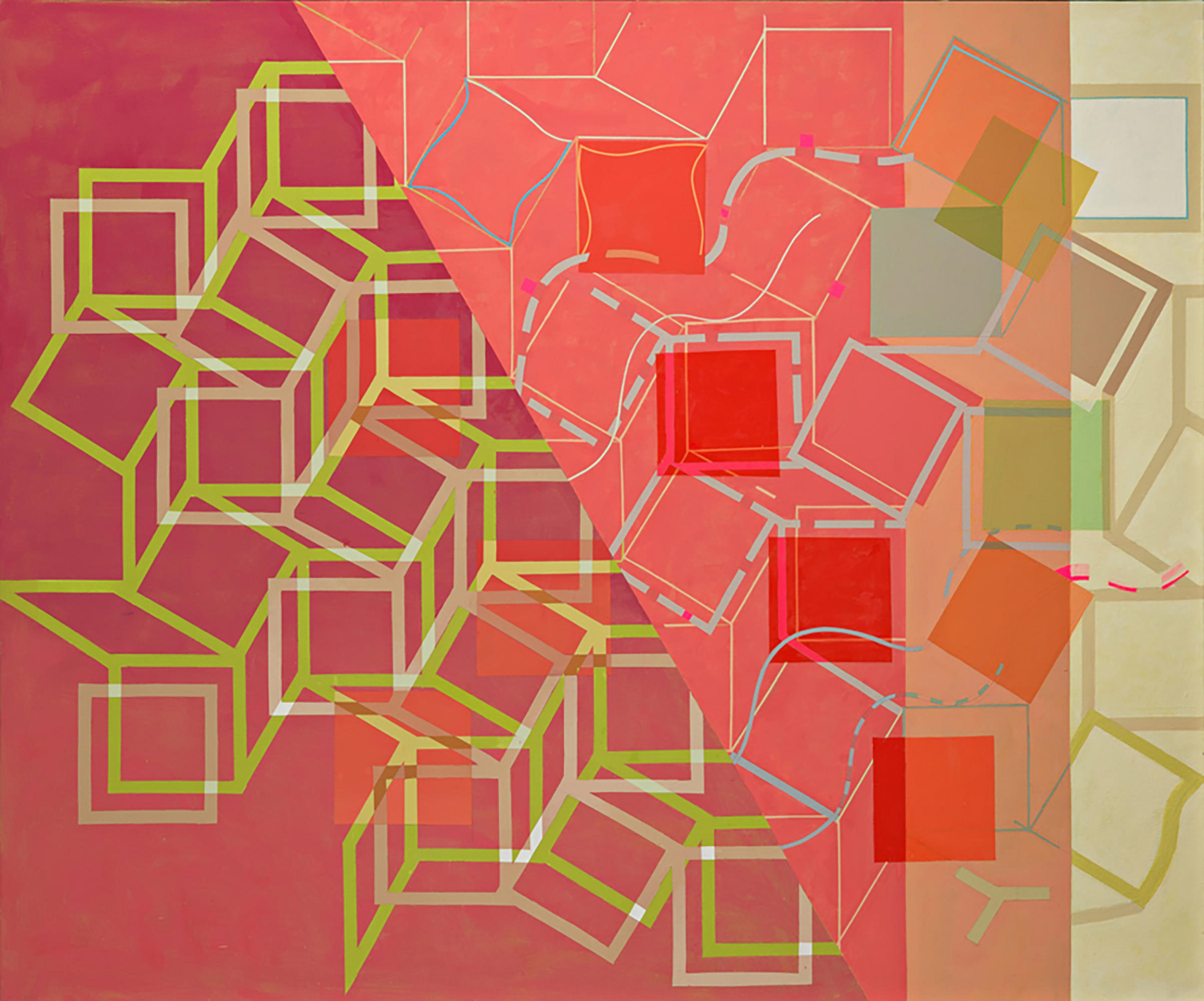       Red Tumble & Flow 
                           60X72in